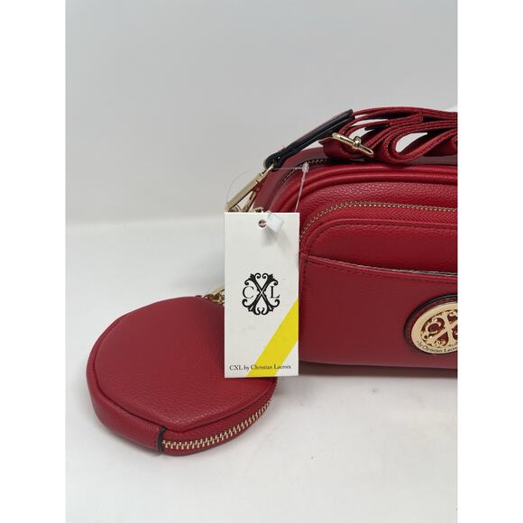CXL by Christian Lacroix Eve Pebble Camera w Detachable Mini Zip Red Retail $88 - Picture 3 of 13